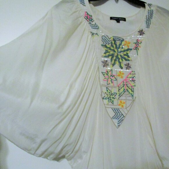Anthropologie Tanvi Kedia Embroidered Beads Sequins Kimono Top Small EUC - Picture 4 of 6